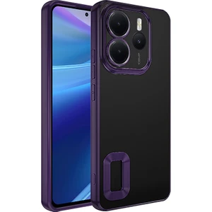 Redmi Note 14 4g Kılıf Kamera Korumalı Logo Gösteren Mkst Omega Kapak - Derin Mor