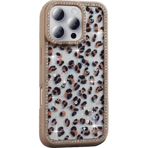 iPhone 16 Pro Uyumlu Kılıf Simli ve Taşlı Dizayn Azra Kapak Gold