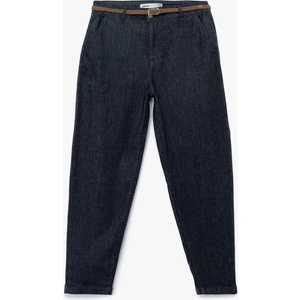 Yüksek Bel Rahat Kalıp Kemerli Pantolon