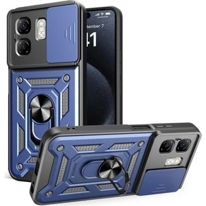 Infinix Smart 9 Uyumlu Kılıf Pars Sürgülü Kamera Korumalı Yüzüklü Sert Silikon Lacivert