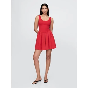 Kadın Kırmızı Mini Askılı Elbise