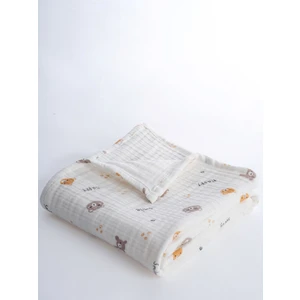 4 Katlı Çok Amaçlı Müslin Örtü & Battaniye Pamuk, Kutulu Oeko- Teks Sertifikalı 80X80 cm