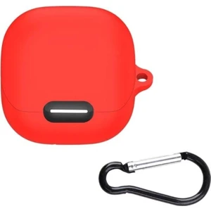 Anker Soundcore Liberty 4 Nc Uyumlu Kılıf Mat Kancalı Silikon SF13 Kırmızı