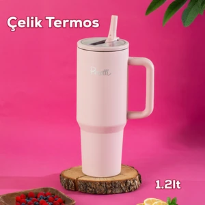 17238-2 Colte V2 Paslanmaz Çelik Sporcu Termos Bardak Matara Pembe 1,2 Lt