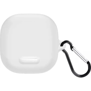 Anker Soundcore Liberty 4 Nc Uyumlu Kılıf Mat Kancalı Silikon SF13 Beyaz