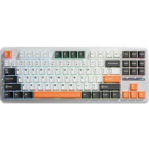 F87 Mekanik Rgb Tkl Spacecrystal Switch Kablosuz Makrolu Hot Swap Klavye Turuncu