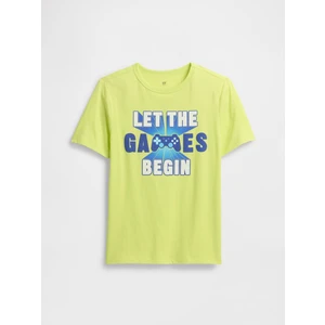 Erkek Çocuk Limon Sarısı Grafik Baskılı T-Shirt