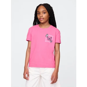 Kız Çocuk Pembe Grafik Baskılı T-Shirt