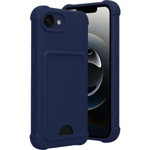 iPhone 16E Kılıf Kamera ve Köşe Korumalı Kartlıklı Cüzdanlı Yumuşak Silikon Kartvizit Bölmeli Içi Kadife Süet Kapak