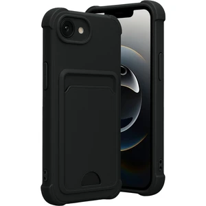 iPhone 16E Kılıf Kamera ve Köşe Korumalı Kartlıklı Cüzdanlı Yumuşak Silikon Kartvizit Bölmeli Içi Kadife Süet Kapak
