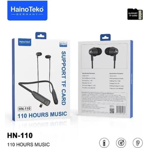 Haino Teko HN- 110 Uzun Pil Ömürlü Boyun Askılı Bluetooth 5. 3 Kulaklık | 110 Saat Çalma Süresi | TF Kart Destekli