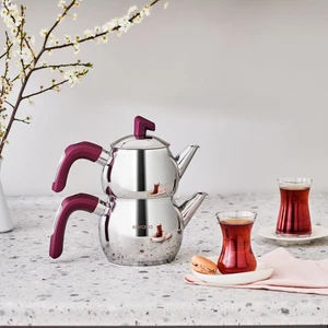 Viyola Indüksiyon Tabanlı Mini Çaydanlık Takımı Mürdüm