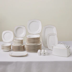 Square Bone Chiara 60 Parça 12 Kişilik Yemek Takımı Gold