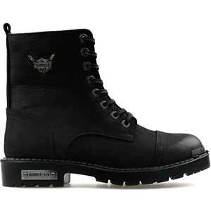 Hammer Jack 102 17600 Siyah Yıkama Nubuk Deri Erkek Motorcu Bot