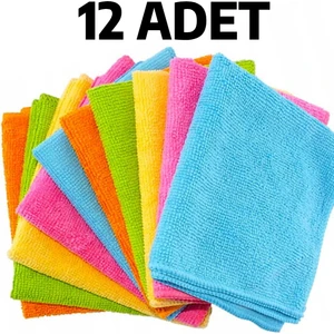 12 Adet Mikrofiber Bez Genel Temizlik ve Toz Bezi