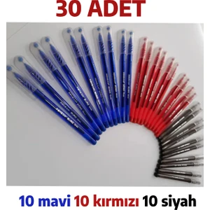 30 Adet Büro Tükenmez Kalem(10 Mavi, 10 Kırmızı, 10 Siyah)