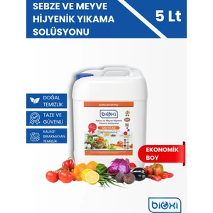 Sebze Meyve Yıkama ve Mutfak Yüzey Hijyen Solüsyon, Doğal ve Kalıntı Bırakmayan Solüsyon 5 Lt