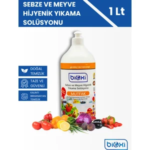 Sebze Meyve Yıkama ve Mutfak Yüzey Hijyen Solüsyon, Doğal ve Kalıntı Bırakmayan Solüsyon 1 Lt