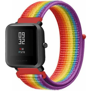 Amazfit Bip ve Bip Lite Akıllı Saat Uyumlu Spor Kumaş Desenli Cırt Cırtlı Kordon Kayış