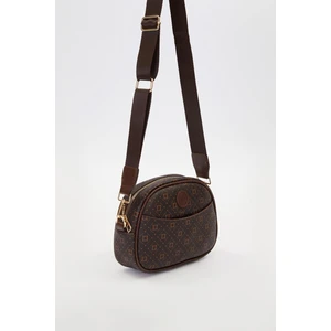 Kahve Ön Cep Detaylı Omuz Çantası