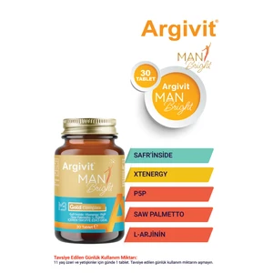 Man Bright Tablet ( Cüce Palmiye (Saw Palmetto), Safran, Isırgan ve L-Arjinin ) 30 Tablet