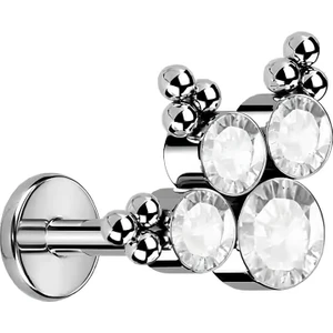 F136 Titanyum Zirkon Taşlı Leaf Model Helix Piercing - Titanyum Helix Lobe Piercing