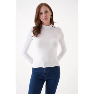 Uzun Kollu Dik Yaka Boğazlı Body/bluz