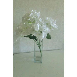 Güleç Yapay Çiçek Yapay Ortanca Çiçeği Beyaz 45 cm