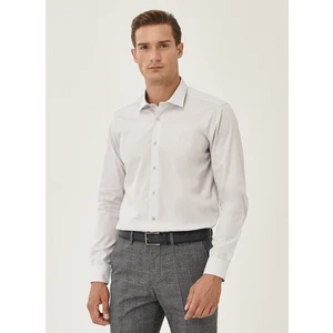 AC&Co / Altınyıldız Classics Erkek Gri Ütülemesi Kolay Slim Fit Dar Kesim Klasik Yaka Pamuklu Gömlek