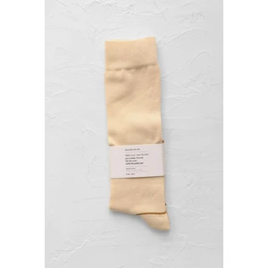 Çizgi Detaylı Diz Altı Çorap Parşömen