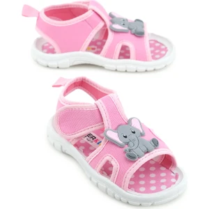 Kız Çocuk Bilekten Cırtlı Ayarlanabilir Pvc Rahat Esnek Taban Günlük Sandalet