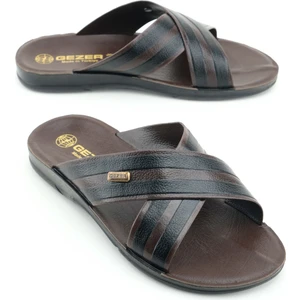 Erkek Yazlık Pu Taban Suni Deri Rahat Taban Ev Bahçe Günlük Terlik