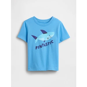 Erkek Bebek Mavi Gap Logo Grafikli T-Shirt