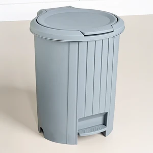 Bas Aç Kapaklı Çöp Kovası - Click Kapak Pedallı Çöp Kovası Banyo Mutfak Çöp Kovası 12 Litre Gri