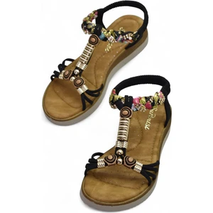 5626 Rahat Ortopedik Taban Taşlı Kadın Sandalet Günlük Sandalet