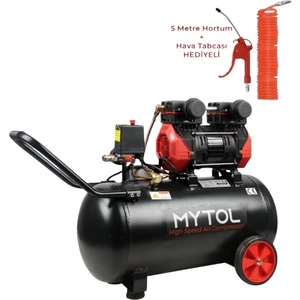 MYK501 Yüksek Hızlı 50L. 1,5hp Yağsız Kompresör 5mt. Hava Hortumu ve Hava Tabancası Hediyeli
