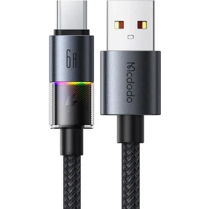 CA-8180 USB Typec 6A 7 Renkli LED Işıklı Şarj Data Kablosu