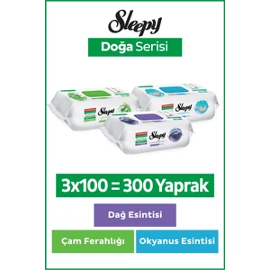Doğa Serisi Yüzey Temizlik Havlusu & Mendili Çam & Okyanus & Dağ Esintisi 3x100 (300 Yaprak)