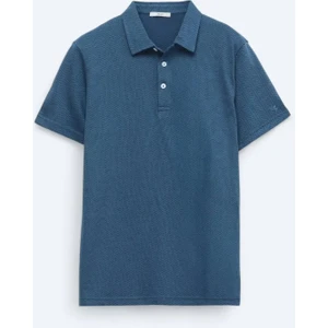 Lacivert Polo Yaka %100 Pamuk T-Shirt
