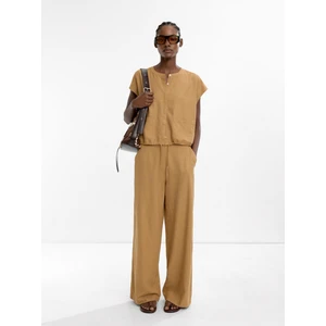 Keten Karışımlı Düz Pantolon