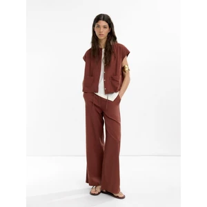 Keten Karışımlı Düz Pantolon