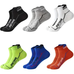 Ghassy Co. 6 Çift Nefes Alabilen Ter Emici Koşu Futbol Fitness Antrenman Için Erkek Kısa Spor Çorap