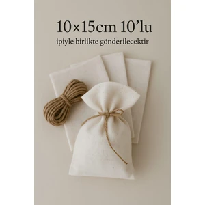 Ham Bez Natural Kese 10'lu 10*15 cm Düğün,nişan,kınagecesi,doğumgünü Vb.takı,lavanta,sabun Vs Çok Amaçlı Kese