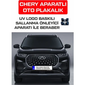 Chery Logo Baskılı Sallanma Önleyici Aparatlı Oto Plakalık Ses Yapmaz 2 Adet