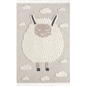 Krem Bej Yumuşak Bukleli Figürlü Dokuma Halı Bebek Odası Çocuk Odası Genç Odası Halısı 21