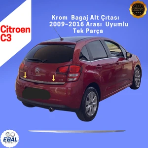 Ebal Oto Citroen C3 Krom Bagaj Alt Çıtası 2009-2016 P. Çelik