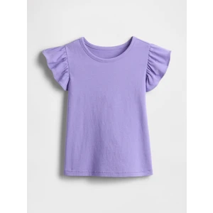 Kız Bebek Mor Fırfır Kollu T-Shirt