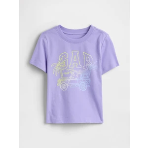 Erkek Bebek Açık Lila Gap Logo Grafikli T-Shirt