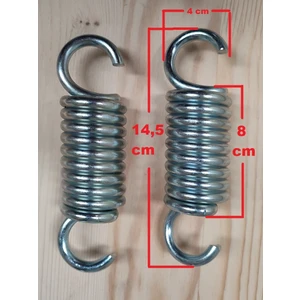 Yapa Yavuzpaşalar 7 mm Çelik 2li Salıncak Yayı - Uzun - 10 Boğum - 14,5 cm - Galvanizli - Düz Kancalı
