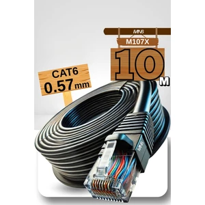 M107X 10 Metre Internet Kablosu/Cat6 23AWG Utp 0,57mm/İki Kat Korumalı/ethernet kablosu 10 metre/iç Dış Mekan uyumlu/High Performance Cable